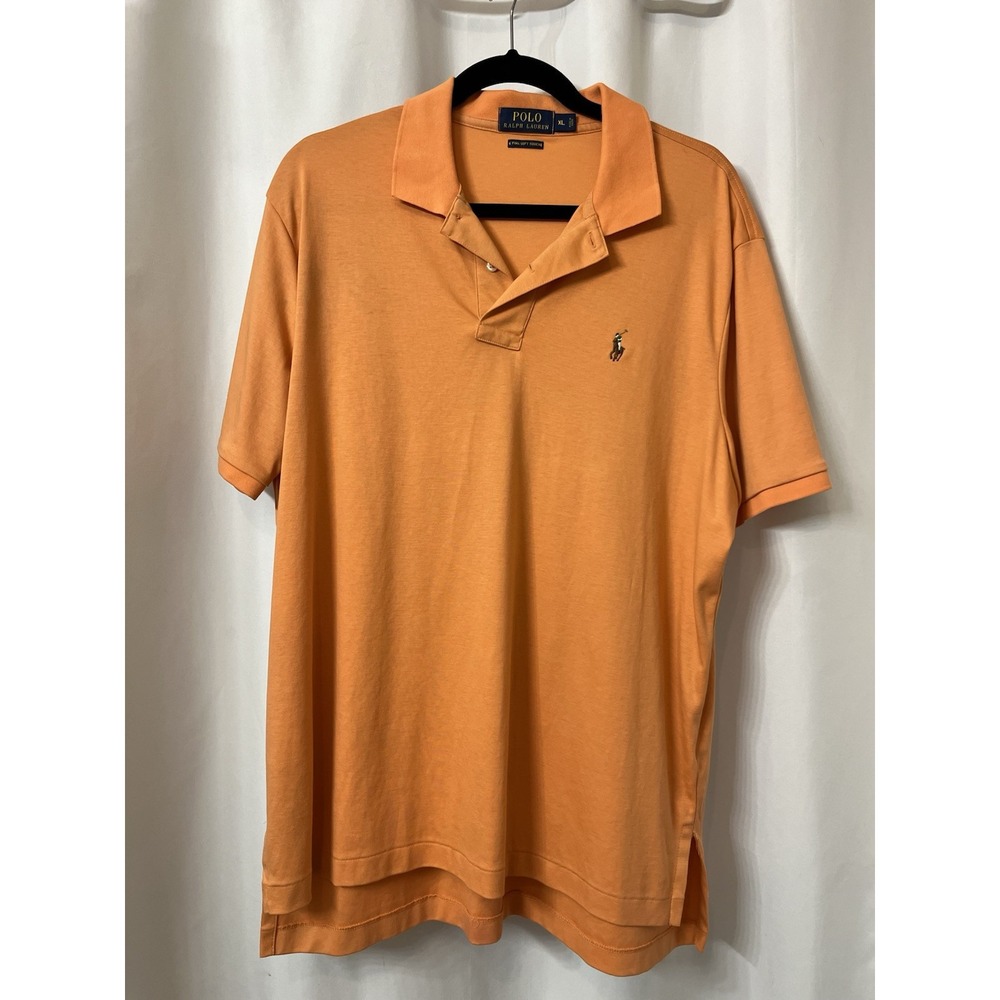 Polo‎ Ralph Lauren Mens XL Orange Pima Soft Touch Short Sleeve Polo Shirt Pony